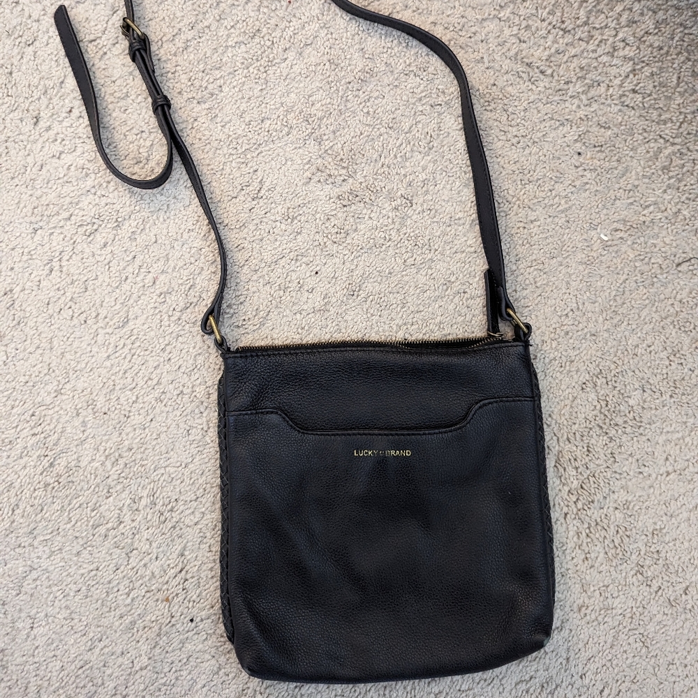 Lucky Brand black leather crossbody handbag